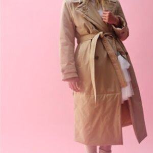 Free People Stylish Tan Trench Coat